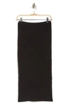 Nsr Ribbed Midi Skirt In Black