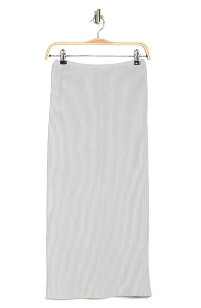 Nsr Ribbed Midi Skirt In Heather Grey