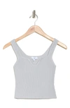 Nsr Ribbed Crop Tank Top In Heather Grey