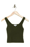 Nsr Ribbed Crop Tank Top In Olive Green