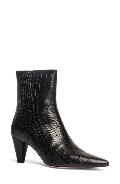 Anthony Veer Cora Croc-embossed Bootie In Black