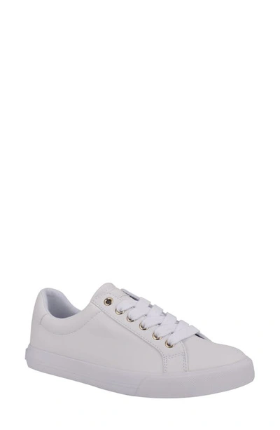 Nine West Layna Snakeskin Embossed Sneaker In White