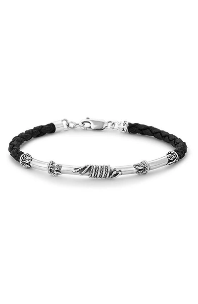 Samuel B. Leather Bar Bracelet In Black