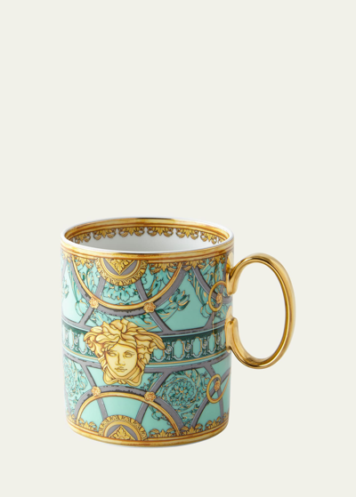 Versace La Scala Del Palazzo Mug In Bright Green