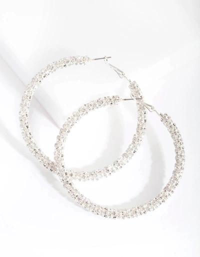 Lovisa Diamante Hoop Earrings In Silver