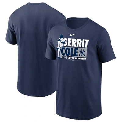 Nike Gerrit Cole Navy New York Yankees 2023 Al Cy Young Award Winner T-shirt In Blue