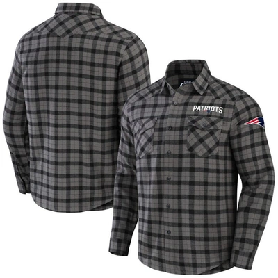 Nfl X Darius Rucker Collection By Fanatics Gray New England Patriots Flannel Long Sleeve Button-up S
