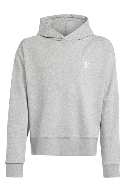 Adidas Originals Kids' Lifestyle Trefoil Logo Embroidered Hoodie In Medium Grey Heather