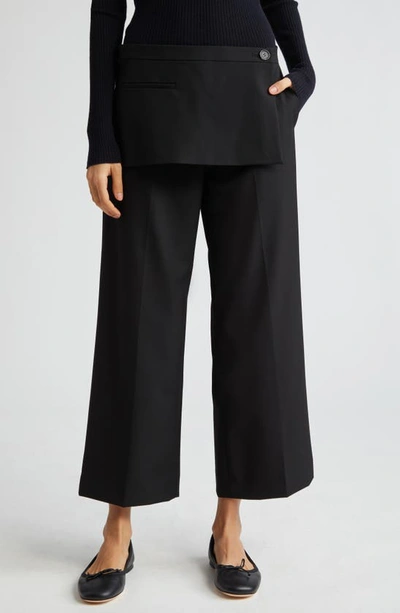 Sandy Liang Mott Overlay Pants In Black