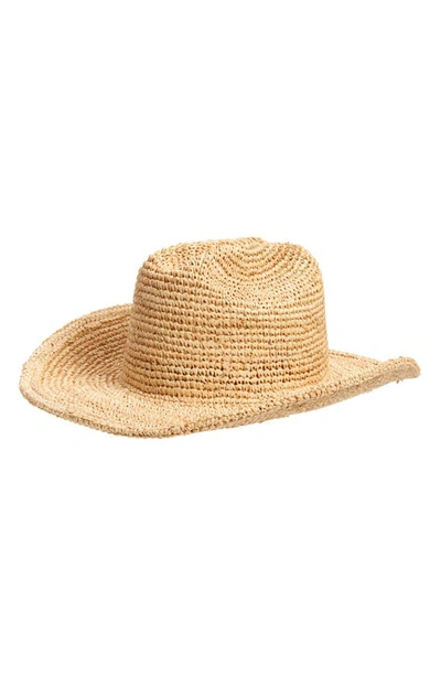 Lack Of Color Raffia Cowboy Hat In Natural