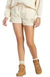 Billabong Sunset Cotton Blend Fleece Shorts In Whitecap