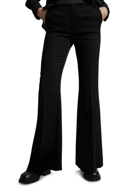 & Other Stories Wide Leg Wool Blend Tuxedo Trousers In Black