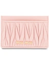 Miu Miu Matelassé Cardholder In Pink