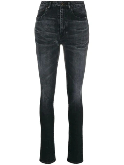 Saint Laurent Black High Rise Skinny Jeans