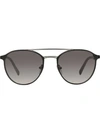 Prada Mirrored Carbon Sunglasses In Black