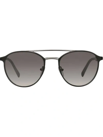 Prada Mirrored Carbon Sunglasses In Black