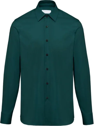 Prada Classic Buttoned Shirt In Blue