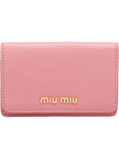 Miu Miu Madras Business Cardholder - Pink