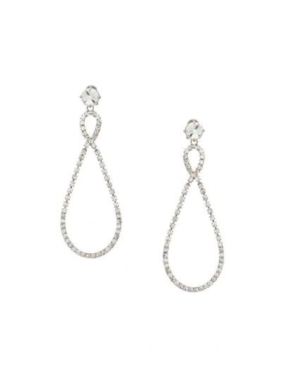 Miu Miu Crystal Drop Earrings In Metallic