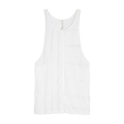 Free People Movement Together Distressed Jersey Tank In White