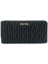 Miu Miu Black Small Matelassé Leather Wallet