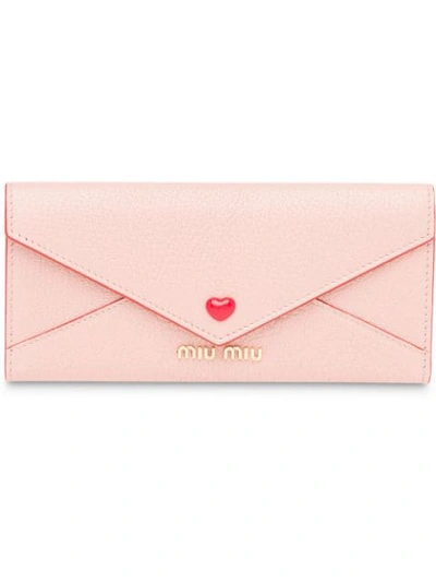 Miu Miu 'madras' Portemonnaie In Pink