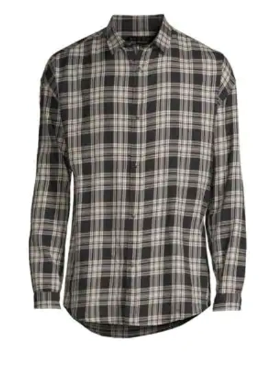 The Kooples Plaid Button-down Shirt In Grey