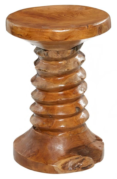 Sonoma Sage Home Brown Teakwood Rustic Accent Table With Coiled Base