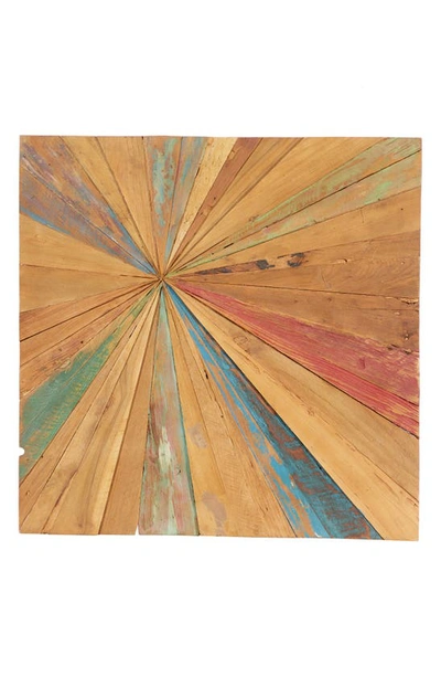 Ginger Birch Studio Brown Teakwood Handmade Radial Starburst Wall Decor