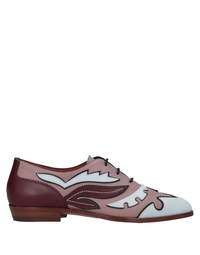 Santoni Laced Shoes In Pastel Pink