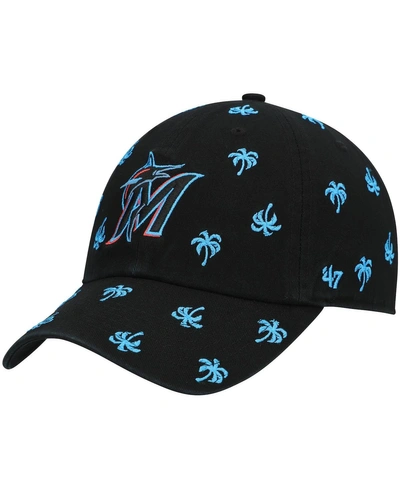 47 Brand Women's '47 Black Miami Marlins Confetti Clean Up Adjustable Hat