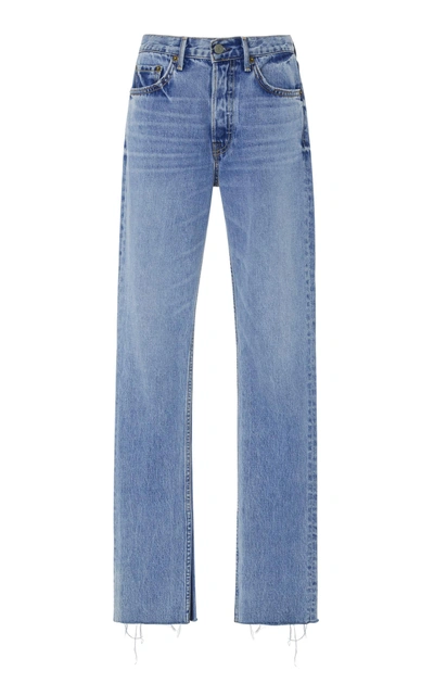 Grlfrnd Addison High-rise Split-leg Jeans In Medium Wash