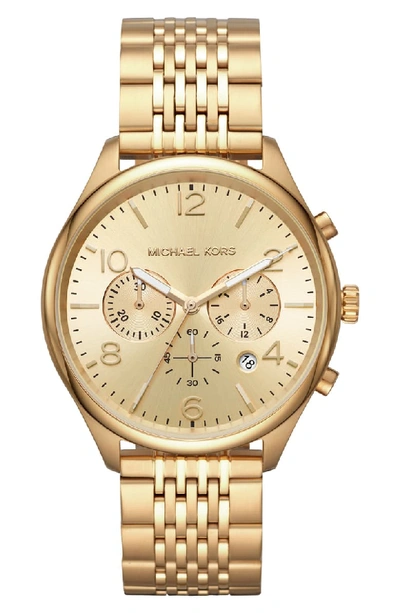 Michael Kors Merrick Gold Tone Chronograph Watch