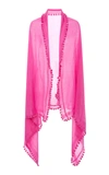 Matta Dupatta Tasseled Cotton And Silk Shawl In Pink