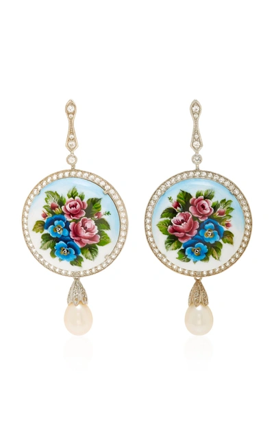 Axenoff Jewellery Magic Flowers Silver Drop Earrings In Floral
