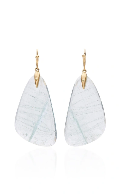 Annette Ferdinandsen M'o Exclusive: One-of-a-kind Aquamarine Tropical Wing Earrings In Blue
