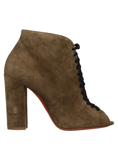 Santoni Ankle Boot In Military Green