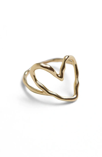 & Other Stories Caro Open Heart Ring In Gold