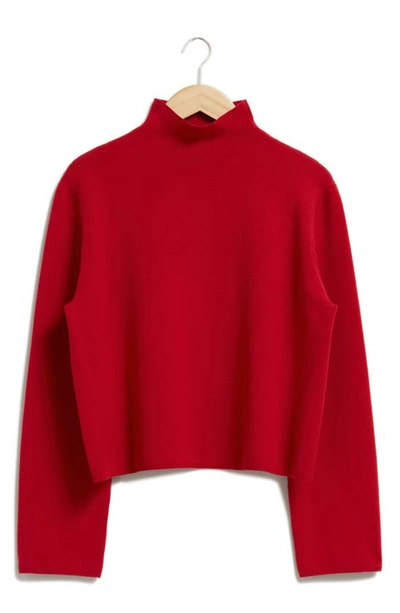 & Other Stories Funnel Neck Sweater In Red