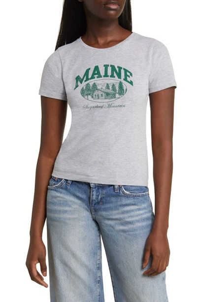 Golden Hour Maine Sugarloaf Mountain Graphic T-shirt In Heather Grey