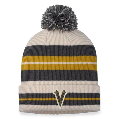 Fanatics Branded Vegas Golden Knights Charcoal/cream 2024 Nhl Winter Classic Cuffed Knit Hat With Po In Charcoal,cream