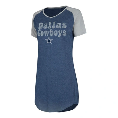 Concepts Sport Navy Dallas Cowboys Raglan V-neck Nightshirt