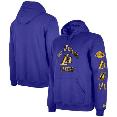 New Era Men's  Purple Los Angeles Lakers Big And Tall 2023/24 City Edition Jersey Pullover Hoodie