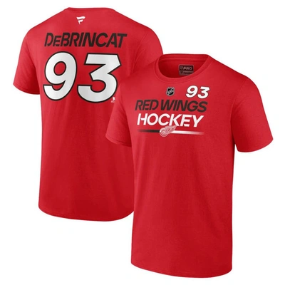 Fanatics Branded Alex Debrincat Red Detroit Red Wings Authentic Pro Prime Name & Number T-shirt