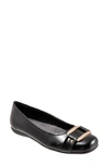 Trotters Sizzle Signature Flat In Black Patent