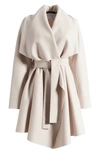 Harris Wharf London Draped Wool Coat In Cream