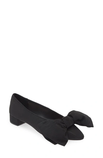 Loeffler Randall Noa Bow Pointed Toe Block Heel Pump In Black