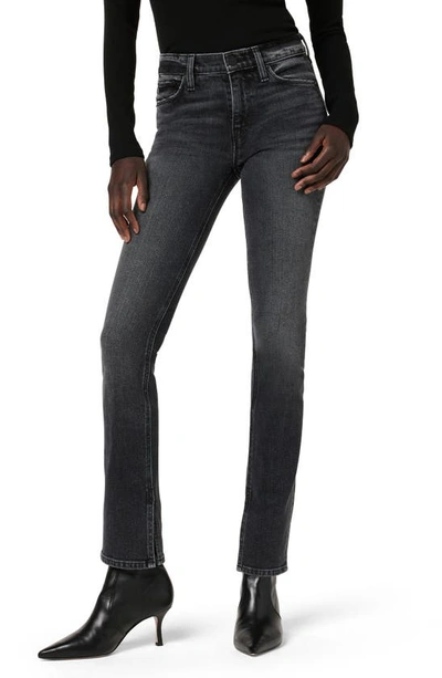 Hudson Nico Slit Straight Leg Jeans In Black Star