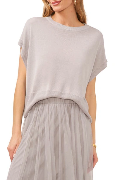 Vince Camuto Short Sleeve Crewneck Sweater In Silver Mist