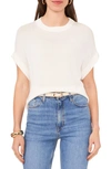 Vince Camuto Short Sleeve Crewneck Sweater In Antique White